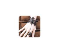 Yienate Bracelet Dentelle Gothique Chaîne Doigt Cristal Noir Bracelet Dentelle Tatouage D'esclave Chaîne Poignet Harnais Dentelle Délicat Chaîne Main Dentelle Vintage Cadeau Bijoux Pour Femmes Filles