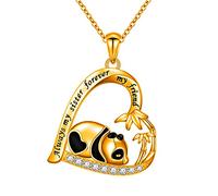 Yienate Collier Panda En Cristal Argenté Collier Ras Vintage Coeur Panda Et Pendentif Bambou Collier Animal Mignon Bijoux Charme Toujours Ma Soeur Toujours Mon Amie Cadeaux D'anniversaire Pour Femmes
