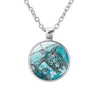 Yienate Longue Chaîne Temps Collier en Pierres Précieuses Collier en Verre Créatif Pendentif Vintage Ambre Chaîne de Pull pour Femmes et Filles