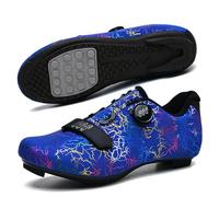 YIENHUI Chaussures De Cyclisme pour Hommes Et Femmes, Baskets Respirantes pour L'extérieur Et L'intérieur Chaussures De Vélo Confortables Antidérapantes avec Semelle en Caoutchouc-Blue||Numeric_43