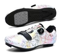 YIENHUI Chaussures De Cyclisme pour Hommes Et Femmes, Baskets Respirantes pour L'extérieur Et L'intérieur Chaussures De Vélo Confortables Antidérapantes avec Semelle en Caoutchouc-White||Numeric_36