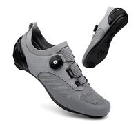 YIENHUI Chaussures De Cyclisme pour Hommes Et Femmes - Chaussures De Vélo De Route Respirantes Et Antidérapantes Baskets De Vélo Confortables pour L'intérieur Et L'extérieur-Gray||Numeric_44