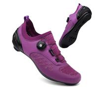 YIENHUI Chaussures De Cyclisme pour Hommes Et Femmes - Chaussures De Vélo De Route Respirantes Et Antidérapantes Baskets De Vélo Confortables pour L'intérieur Et L'extérieur-Purple||Numeric_39