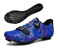 YIENHUI Chaussures De Cyclisme pour Hommes Et Femmes Respirantes Chaussures De VTT Vélo Confortables pour L'intérieur Et L'extérieur Baskets Légères Et Antidérapantes Unisexes-Blue||Numeric_41
