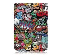 Yiernuo Coque pour Pocketbook Verse PB629 /Verse Pro PB634 6 Pouces e-Book Reader,Etui Housse de Folio avec Veille/Réveil Automatique,Graffiti