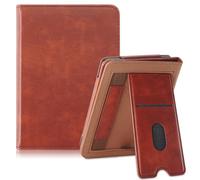 Yiernuo Coque pour Tolino Shine Color/Shine 5(2024)/Shine 4(2022) & Kobo Clara Colour/Clara BW(2024)/Clara 2E(2022) eReader,Etui Houss avec Compartiment pour Cartes, Dragonne et Support,Marron