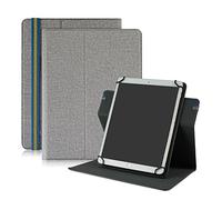 Yiernuo Coque Universel pour Tablette 10,1 Pouces, Etui Housse Rotatif 360° avec Fonction Support Compatible Tablette 9,7 10 10,1 10,2 10,3 10,4 10,5 10,6 10,9 11 Pouces,Gris