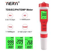 Yieryi - testeur numérique de qualité de l'eau 4 en 1, PH TDS EC, haute précision, pour aquarium, piscine, hydroponie, acidité YY-400