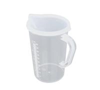 Yiesvsov 1/2/3/5L Pichet Mesureur Avec Sans Couvercle Plastique Transparent Carafe À Boisson Pour Eau Froide Thé Glacé Jus Bière Transparent B Taille unique