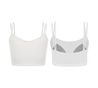 Yiesvsov Cami Courtier Sport pour Mädchen Soutien Gorge Danse Ballet sans Couture Premier Soutien pour Entraînement Yoga Exercices Sportifs Et Compétitions Blanc Taille Unique