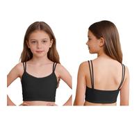 Yiesvsov Cami Courtier Sport pour Mädchen Soutien Gorge Danse Ballet sans Couture Premier Soutien pour Entraînement Yoga Exercices Sportifs Et Compétitions Noir Taille Unique