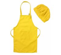 Yiesvsov Ensemble Tablier Et Toque De Cuisine pour Enfants Tablier Enfant Réglable pour Cuisiner Pâtisser Peindre Ou Décorer Jaune S