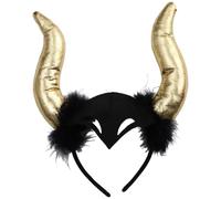 Yiesvsov Filles Cornes Diadème Dhalloween Diadème Sorcière Gothique Bandeau Tête Dhalloween Carnaval Fête Des Mascarades Accessoires Coiffure Or Taille unique