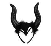 Yiesvsov Filles Cornes Diadème Dhalloween Diadème Sorcière Gothique Bandeau Tête Dhalloween Carnaval Fête Des Mascarades Accessoires Coiffure Noir Taille unique