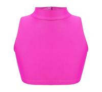 Yiesvsov Filles Sport Crop Tops Danse Bustier Soutien Gorge Yoga Gilet Crop Bralette Push Up Enfants T Shirt Sport Entraînement Court Débardeur Tank Top Tenue De Danse Rose vif 13-14 ans