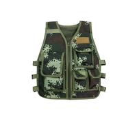 Yiesvsov Gilet Tactique Pour Enfants Veste Camouflage Gilet De Protection Pour Armée Chasse Jeu Cs Extérieur Camping Randonnée Vert armée 7 ans