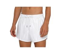 Yiesvsov Homme Shorts Wetlook Aspect Noiraté Jachère Courte Taille Élastique Maillot De Bain Shorts De Bain avec Cordon Dété De Plage De Loisir Blanc S