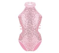 Yiesvsov Jeune Fille Tutu De Ballet Bretelles Paillettes Justaucorps De Ballet Tenue De Gymnastique Tenue De Sport Rose 3-4 Ans