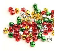 YIEUR Lot de 200 grelots de Noël multicolores de 12 mm - Cloches dorées - Décoration de sapin de Noël - Cadeau de Noël - Décoration DIY et décorations de Noël (multicolores-12 mm)