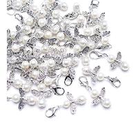 YIEUR Lot de 40 pendentifs ange gardien en argent, petits anges gardiens, cadeaux invités mariage baptême, 4 cm, perles, confirmation, anniversaire