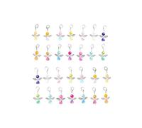YIEUR Lot de 40 pendentifs ange gardien multicolores, petits anges gardiens, cadeaux d'invités, mariage, baptême, ange gardien, perles en perles, confirmation, anniversaire, faits à la main, cadeau