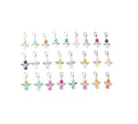 YIEUR Lot de 50 pendentifs ange gardien multicolores - Petits anges gardiens - Cadeaux d'invités - Pour mariage, baptême, 4 cm - Pendentif ange gardien - Perles - Confirmation - Anniversaire - Fait à