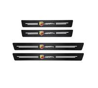 YIFANFENGSHUN 4 Pièces Protection Seuil de Porte Voiture pour Abarth 595 595C 2012-2015, Anti Rayures Kick Plates Autocollant en Cuir de Fibre Auto Accessoires