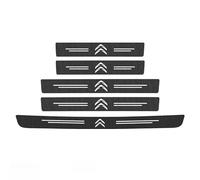 YIFANFENGSHUN 5 Pièces Protection Seuil de Porte Voiture pour Citroen C1 C2 C3 C4 Picasso C5 DS3 DS4, Anti Rayures Kick Plates Autocollant en Cuir de Fibre Auto Accessoires