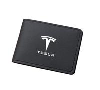 YIFANFENGSHUN Portefeuille Personnalisé pour Homme pour Tesla Model S 2016-2025, Porte Papier Voiture en Croute Documents Portefeuilles Porte-Monnaie Accessoires