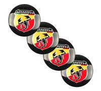 YIFANFENGSUN 4 Pièces Autocollants Cache Moyeu Voiture pour Fiat 500 595 Punto Bravo Stilo Panda Abarth 56mm, Autocollant de Badge Autocollant Cache Moyeu Accessoires Extérieurs