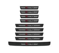 YIFANFENGSUN 9 Pièces Protection Seuil de Porte de Voiture pour Tesla Model S 2016-2018, Fibre Carbone Plinthes Autocollant Autocollant Résistant Aux Rayures Accessoires Décoration,C