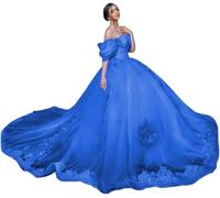 Yifanier Doux Hors épaule Robes de Quinceanera Robe de Bal Robes de Bal en Dentelle avec Train Robes de Princesse gonflées pour 15 16