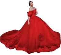 Yifanier Doux Hors épaule Robes de Quinceanera Robe de Bal Robes de Bal en Dentelle avec Train Robes de Princesse gonflées pour 15 16