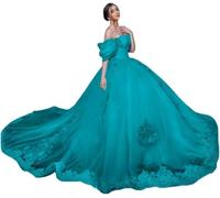 Yifanier Doux Hors épaule Robes de Quinceanera Robe de Bal Robes de Bal en Dentelle avec Train Robes de Princesse gonflées pour 15 16