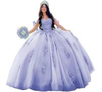 Yifanier Magnifiques Robes de quinceañera à épaules dénudées Robes de Bal Bouffantes en Dentelle, Robes de soirée