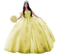 Yifanier Magnifiques Robes de quinceañera à épaules dénudées Robes de Bal Bouffantes en Dentelle, Robes de soirée