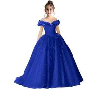 Yifanier Robe de Demoiselle d'honneur à épaules dénudées Robe de soirée Scintillante pour Filles, Robe de Bal pour fête d'anniversaire