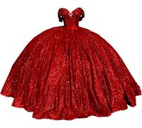 Yifanier Robe de Quinceanera à Perles Scintillantes avec traîne Robe de Bal Bouffante Robe de Bal Longue à Paillettes Robes Sweet 15 16 MT007