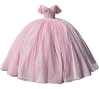 Yifanier Robe de Quinceanera à Perles Scintillantes avec traîne Robe de Bal Bouffante Robe de Bal Longue à Paillettes Robes Sweet 15 16 MT007