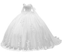 Yifanier Robe De Quinceanera Princesse - Robe De Bal Puffy Brillante Hors Épaule Pour Doux 16 MT005