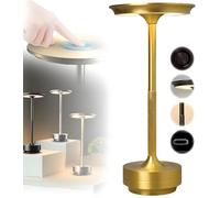 Yifare Ecolume, Vueeze Ecolume Lampe de table, Lampe de table sans fil rechargeable, Petite lampe for comptoir de cuisine, chambre à coucher, patio, restaurant(Gold)