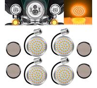 yifengshun 1156 48LED Moto Avant Et ArrièRe Clignotant 5cm Avec Lentille FuméE Super Lumineux Et éTanche Ambre LED Kit De Clignotants Pour Harley Touring Sportster Softail Dyna Feu Arrier 4Pcs