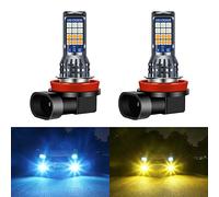Yifengshun 2 pièces H8 / H11 LED jaune + bleu glace feux de brouillard, 24SMD 3030 2 couleurs H8 H11 LED pour la voiture frontale brouillard lumière Daytime lumières DRL 12V