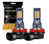 Yifengshun 2 pièces H8 / H11 LED jaune feux de brouillard, 24SMD 3030 2 couleurs H11 H8 LED pour la voiture frontale brouillard lumière Daytime lumières DRL 12V