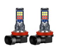 Yifengshun 2 pièces H8 / H11 LED rouge + blanc feux de brouillard, 24SMD 3030 2 couleurs H8 H11 LED pour la voiture frontale brouillard lumière Daytime lumières DRL 12V