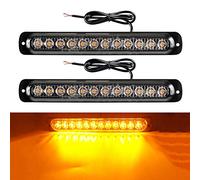 yifengshun 2x 12LEDS Led Stroboscope Voiture Avertissement D'urgence Lumières Strobe Voyants D'avertissement Bar Lumière de Mode de Clignotant Moto (Ambre)