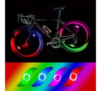Yifengshun 4 x LED lumière Roue vélo, lumière LED étanche Velo Roue avec 3 Modes de clignotement Lampe LED Roue vélo pour vélo Adulte et Enfant (coloré)