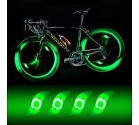 Yifengshun 4 x LED lumière Roue vélo, lumière LED étanche Velo Roue avec 3 Modes de clignotement Lampe LED Roue vélo pour vélo Adulte et Enfant (Vert)