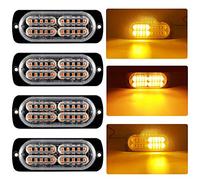 yifengshun 4X 20LED Ambre Led Stroboscope Voiture Avertissement D'avertissement Clignotant Strobe Lumières Bar 12-24V Étanche Pour Construction Véhicule Camion De Remorquage Van