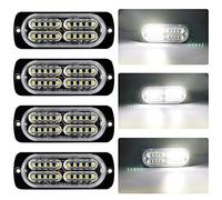 yifengshun 4X 20LED Blanc Led Stroboscope Voiture Avertissement D'urgence Clignotant Strobe Lights Bar 12-24V Étanche pour la Construction Véhicule de Remorquage Van
